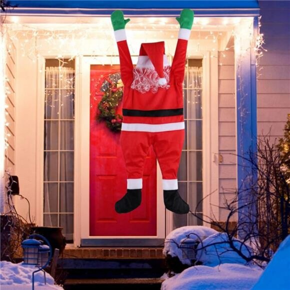 4.1 FT Hanging Santa Claus, Christmas Decorations, Christmas Ornaments for Roof,